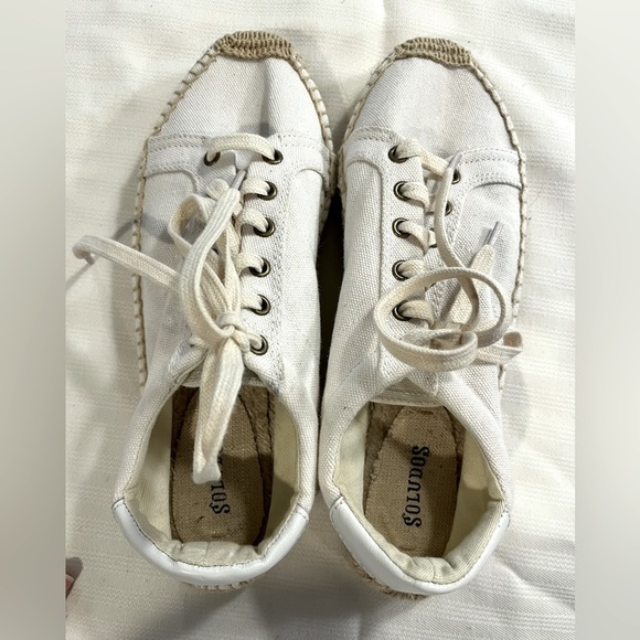 ANTHROPOLOGIE Soludos Canvas Espadrille Sneakers IN WHITE - Picture 5 of 7